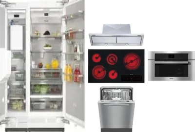 6 Piece Package Includes Refrigerator, Freezer, Cooktop, Wall Oven, Hood And Dishwasher