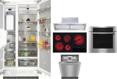 6 Piece Package Includes Refrigerator, Freezer, Cooktop, Wall Oven, Hood And Dishwasher