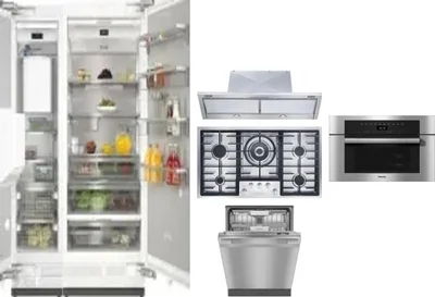 6 Piece Package Includes Refrigerator, Freezer, Cooktop, Wall Oven, Hood And Dishwasher