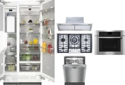 6 Piece Package Includes Refrigerator, Freezer, Cooktop, Wall Oven, Hood And Dishwasher
