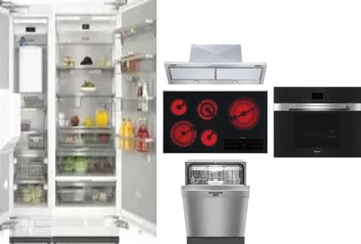 6 Piece Package Includes Refrigerator, Freezer, Cooktop, Wall Oven, Hood And Dishwasher