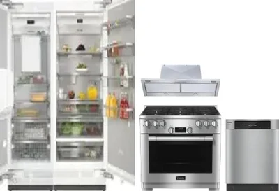 5 Piece Package Includes Refrigerator, Freezer, Range, Hood And Dishwasher