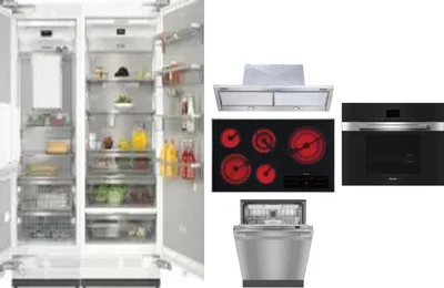 6 Piece Package Includes Refrigerator, Freezer, Cooktop, Wall Oven, Hood And Dishwasher