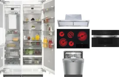 6 Piece Package Includes Refrigerator, Freezer, Cooktop, Wall Oven, Hood And Dishwasher