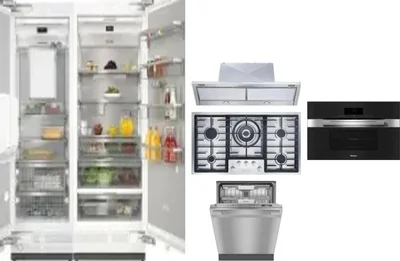 6 Piece Package Includes Refrigerator, Freezer, Cooktop, Wall Oven, Hood And Dishwasher