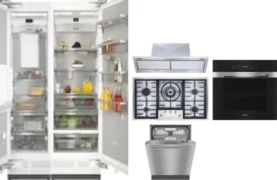 6 Piece Package Includes Refrigerator, Freezer, Cooktop, Wall Oven, Hood And Dishwasher