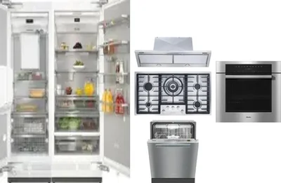 6 Piece Package Includes Refrigerator, Freezer, Cooktop, Wall Oven, Hood And Dishwasher