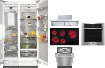 6 Piece Package Includes Refrigerator, Freezer, Cooktop, Wall Oven, Hood And Dishwasher