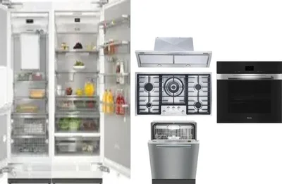 6 Piece Package Includes Refrigerator, Freezer, Cooktop, Wall Oven, Hood And Dishwasher