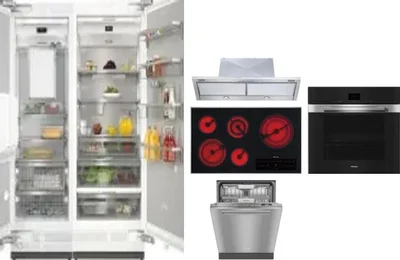 6 Piece Package Includes Refrigerator, Freezer, Cooktop, Wall Oven, Hood And Dishwasher