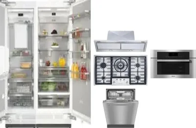 6 Piece Package Includes Refrigerator, Freezer, Cooktop, Wall Oven, Hood And Dishwasher