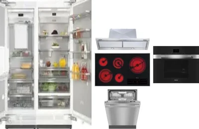 6 Piece Package Includes Refrigerator, Freezer, Cooktop, Wall Oven, Hood And Dishwasher