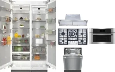 6 Piece Package Includes Refrigerator, Freezer, Cooktop, Wall Oven, Hood And Dishwasher