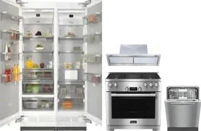 5 Piece Package Includes Refrigerator, Freezer, Range, Hood And Dishwasher