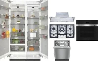 6 Piece Package Includes Refrigerator, Freezer, Cooktop, Wall Oven, Hood And Dishwasher