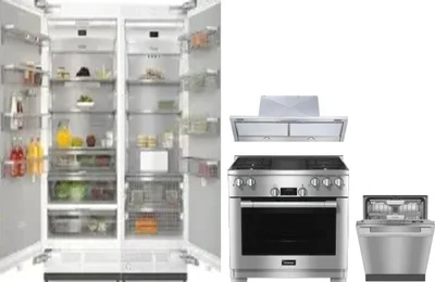 5 Piece Package Includes Refrigerator, Freezer, Range, Hood And Dishwasher