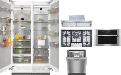 6 Piece Package Includes Refrigerator, Freezer, Cooktop, Wall Oven, Hood And Dishwasher