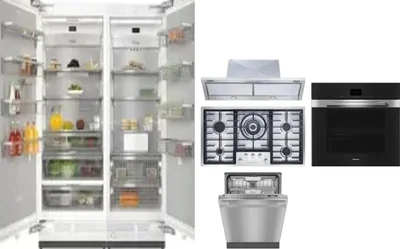 6 Piece Package Includes Refrigerator, Freezer, Cooktop, Wall Oven, Hood And Dishwasher
