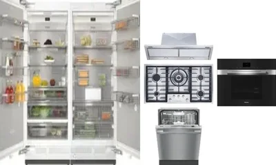 6 Piece Package Includes Refrigerator, Freezer, Cooktop, Wall Oven, Hood And Dishwasher
