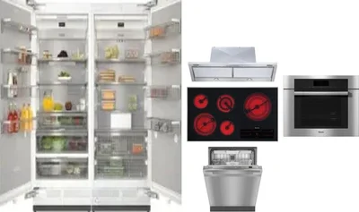 6 Piece Package Includes Refrigerator, Freezer, Cooktop, Wall Oven, Hood And Dishwasher