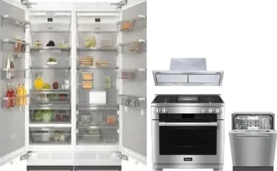 5 Piece Package Includes Refrigerator, Freezer, Range, Hood And Dishwasher