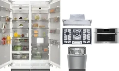 6 Piece Package Includes Refrigerator, Freezer, Cooktop, Wall Oven, Hood And Dishwasher