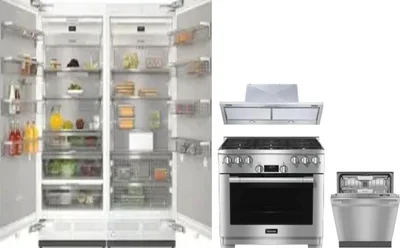 5 Piece Package Includes Refrigerator, Freezer, Range, Hood And Dishwasher