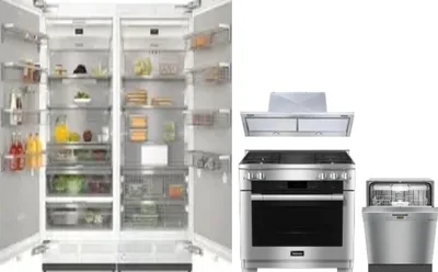 5 Piece Package Includes Refrigerator, Freezer, Range, Hood And Dishwasher
