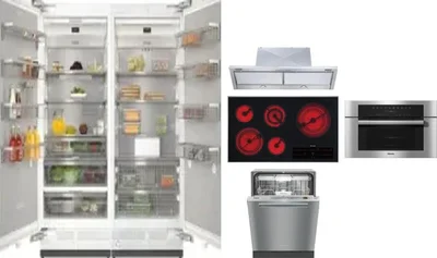 6 Piece Package Includes Refrigerator, Freezer, Cooktop, Wall Oven, Hood And Dishwasher
