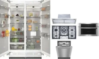 6 Piece Package Includes Refrigerator, Freezer, Cooktop, Wall Oven, Hood And Dishwasher