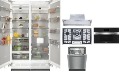 6 Piece Package Includes Refrigerator, Freezer, Cooktop, Wall Oven, Hood And Dishwasher