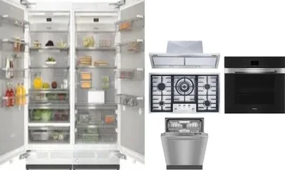 6 Piece Package Includes Refrigerator, Freezer, Cooktop, Wall Oven, Hood And Dishwasher