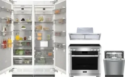 5 Piece Package Includes Refrigerator, Freezer, Range, Hood And Dishwasher