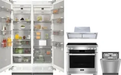 5 Piece Package Includes Refrigerator, Freezer, Range, Hood And Dishwasher
