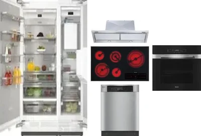 6 Piece Package Includes Refrigerator, Freezer, Cooktop, Wall Oven, Hood And Dishwasher