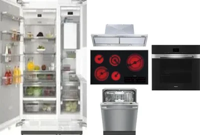 6 Piece Package Includes Refrigerator, Freezer, Cooktop, Wall Oven, Hood And Dishwasher