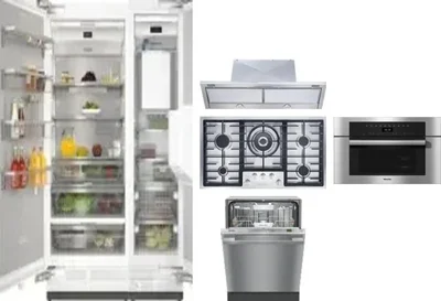 6 Piece Package Includes Refrigerator, Freezer, Cooktop, Wall Oven, Hood And Dishwasher