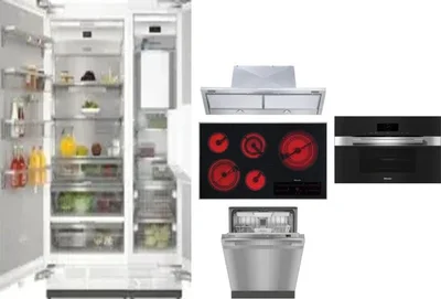 6 Piece Package Includes Refrigerator, Freezer, Cooktop, Wall Oven, Hood And Dishwasher