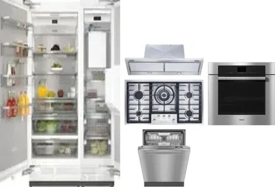 6 Piece Package Includes Refrigerator, Freezer, Cooktop, Wall Oven, Hood And Dishwasher