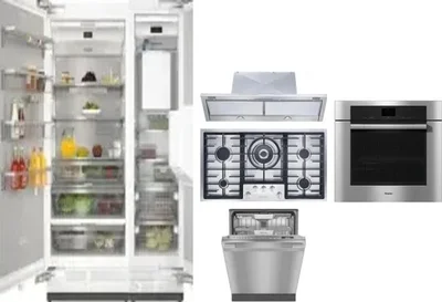6 Piece Package Includes Refrigerator, Freezer, Cooktop, Wall Oven, Hood And Dishwasher