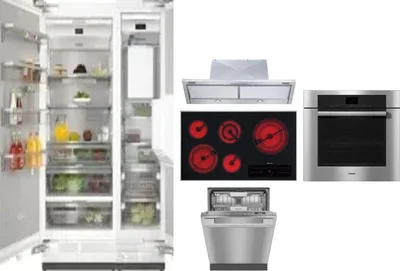6 Piece Package Includes Refrigerator, Freezer, Cooktop, Wall Oven, Hood And Dishwasher