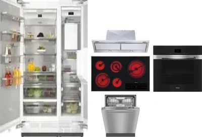 6 Piece Package Includes Refrigerator, Freezer, Cooktop, Wall Oven, Hood And Dishwasher