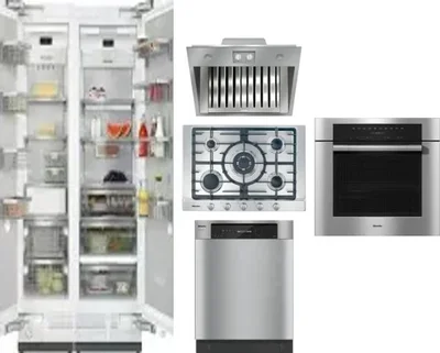 6 Piece Package Includes Refrigerator, Freezer, Cooktop, Wall Oven, Hood And Dishwasher