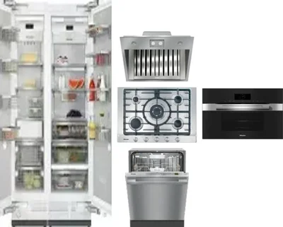 6 Piece Package Includes Refrigerator, Freezer, Cooktop, Wall Oven, Hood And Dishwasher