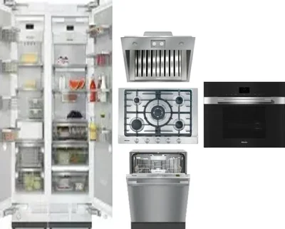 6 Piece Package Includes Refrigerator, Freezer, Cooktop, Wall Oven, Hood And Dishwasher