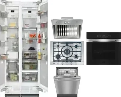 6 Piece Package Includes Refrigerator, Freezer, Cooktop, Wall Oven, Hood And Dishwasher