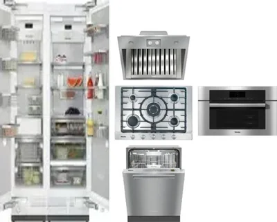 6 Piece Package Includes Refrigerator, Freezer, Cooktop, Wall Oven, Hood And Dishwasher