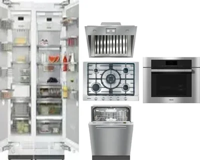 6 Piece Package Includes Refrigerator, Freezer, Cooktop, Wall Oven, Hood And Dishwasher