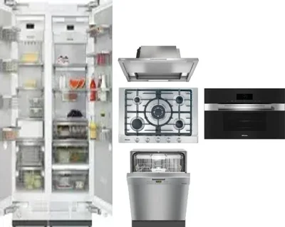 6 Piece Package Includes Refrigerator, Freezer, Cooktop, Wall Oven, Hood And Dishwasher