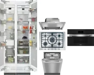 6 Piece Package Includes Refrigerator, Freezer, Cooktop, Wall Oven, Hood And Dishwasher